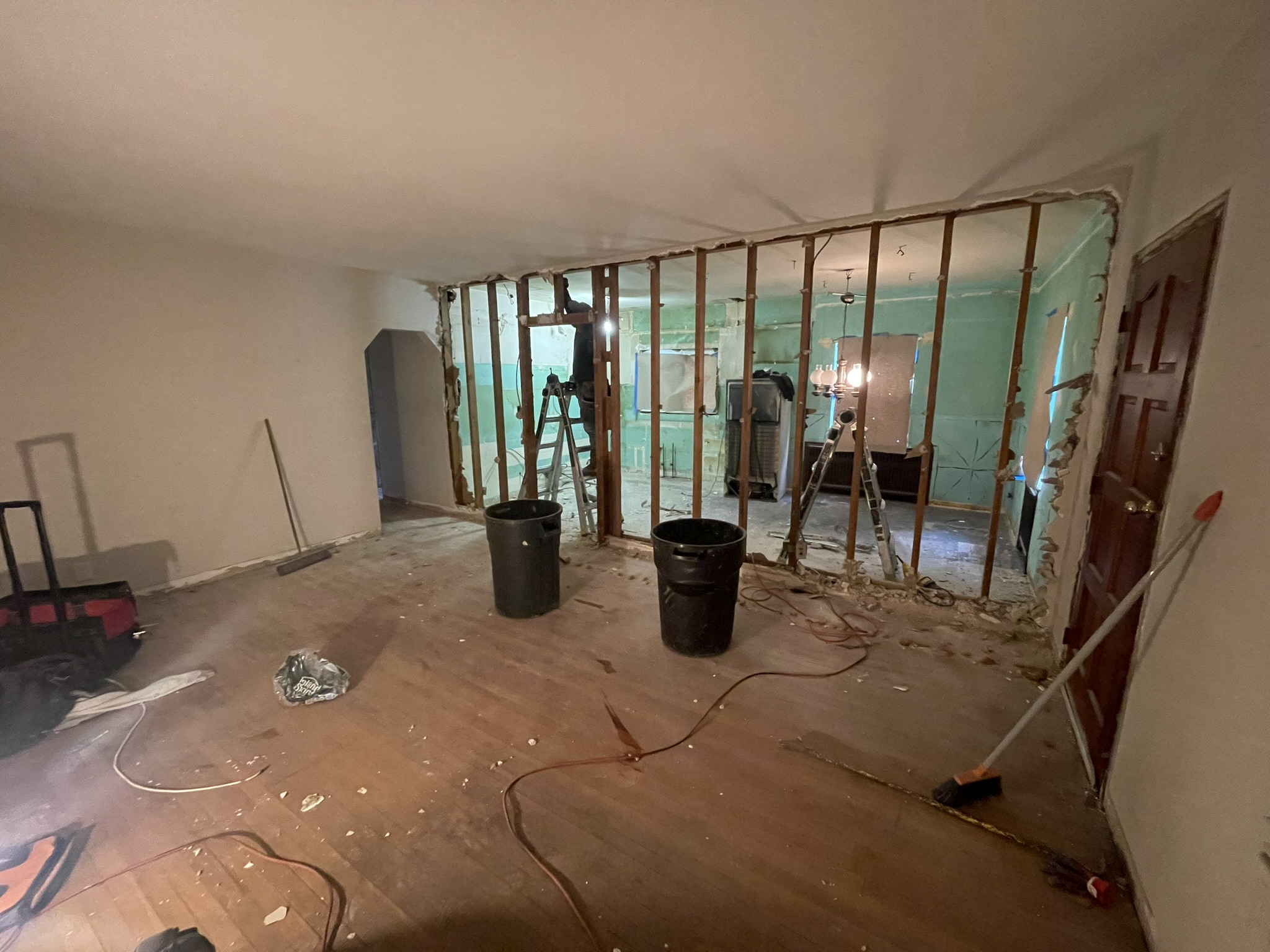 Kitchen gut renovation — wall removal Long Island